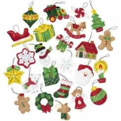 Bucilla Felt Ornaments Applique Kit Set Of 25 - Christmas Minis