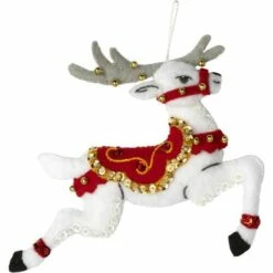Bucilla Felt Ornaments Applique Kit Set Of 6 - Festive Reindeer