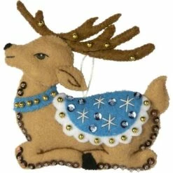 Bucilla Felt Ornaments Applique Kit Set Of 6 - Festive Reindeer -Cheap Knitting Needles Store 0002012394 fyiyp0bl.m42