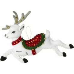 Bucilla Felt Ornaments Applique Kit Set Of 6 - Festive Reindeer -Cheap Knitting Needles Store 0002012396 ynetiqg4.b4o