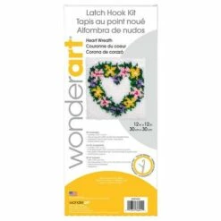 Caron Wonderart Latch Hook Kit 12"X12" - Heart Wreath -Cheap Knitting Needles Store 0002089922 om0p4bd1.ak3