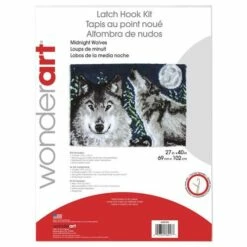 Caron Wonderart Wonderart Latch Hook Kit 27"X40" - Midnight Wolves -Cheap Knitting Needles Store 0002090020 obf145ev.jbx