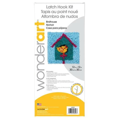 Caron Wonderart Latch Hook Kit 12"X12" - Birdhouse 4 Caron Wonderart Latch Hook Kit 12"X12" - Birdhouse - Image 2