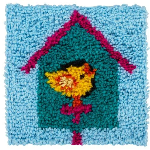 Caron Wonderart Latch Hook Kit 12"X12" - Birdhouse 3 Caron Wonderart Latch Hook Kit 12"X12" - Birdhouse