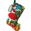 Bucilla Felt Stocking Applique Kit 18" Long - Vintage Christmas