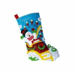 Bucilla Felt Stocking Applique Kit 18" Long - Polar-Coaster Ride
