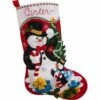 Bucilla Felt Stocking Applique Kit 18" Long - Dapper Snowman
