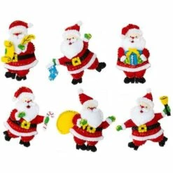 Bucilla Felt Ornaments Applique Kit Set Of 6 - The Claus Collection