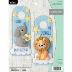 Bucilla Felt Door Hanger Applique Kit Set Of 2 - Safari