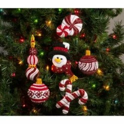 Bucilla Felt Ornaments Applique Kit Set Of 6 - Snowman's Peppermint Collection -Cheap Knitting Needles Store 0002200026 zttknbw0.4g1