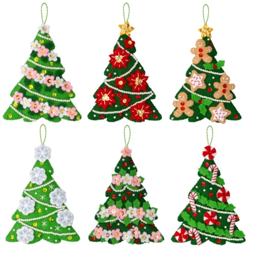 Bucilla Felt Ornaments Applique Kit Set Of 6 - Festival Of Trees 4 Bucilla Felt Ornaments Applique Kit Set Of 6 - Festival Of Trees - Image 2