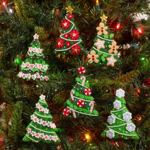 Bucilla Felt Ornaments Applique Kit Set Of 6 - Festival Of Trees 6 Bucilla Felt Ornaments Applique Kit Set Of 6 - Festival Of Trees - Image 4