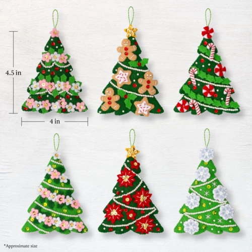 Bucilla Felt Ornaments Applique Kit Set Of 6 - Festival Of Trees 7 Bucilla Felt Ornaments Applique Kit Set Of 6 - Festival Of Trees - Image 5