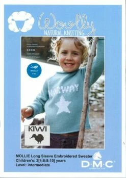 DMC Mollie Long Sleeve Embroidered Sweater - Knitting Pattern