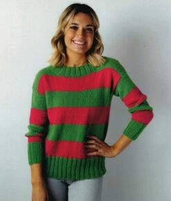 Alpaca Yarns 1144 Striped Sweater - Knitting Pattern