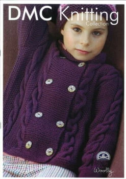 DMC 15293L/2 Girl's Cable Cardigan - Knitting Pattern