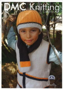 DMC 15294L2 Boy's Vest, Hat & Scarf - Knitting Pattern