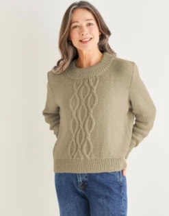 Sirdar 10174 - Cable Crew-Neck Sweater -Cheap Knitting Needles Store 10174 s724188572306 taf1k0af.tpx