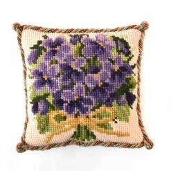 Elizabeth Bradley Tapestry Mini Kit - Posy Of Violets (Cream Background)
