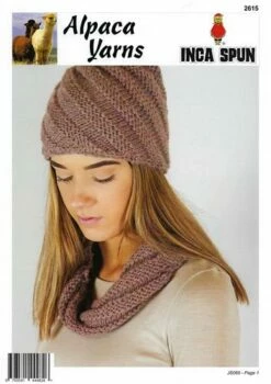 Alpaca Yarns 2615 Swirl Cowl And Hat - Knitting Patterns