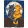 Caron Wonderart Latch Hook Kit - Moonlight Meow - Cats