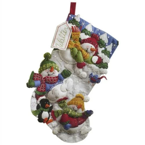 Bucilla Felt Christmas Stocking Kit - Snow Fun 3 Bucilla Felt Christmas Stocking Kit - Snow Fun