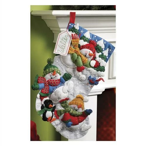 Bucilla Felt Christmas Stocking Kit - Snow Fun 4 Bucilla Felt Christmas Stocking Kit - Snow Fun - Image 2
