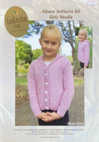 Alpaca Yarns 1520 Indiecita Alpaca DK Girls Hoodie - Knitting Pattern 3 Alpaca Yarns 1520 Indiecita Alpaca DK Girls Hoodie - Knitting Pattern