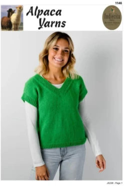 Alpaca Yarns 1146 Modern Vest - Knitting Pattern / Kit