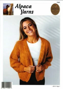 Alpaca Yarns Knitting Pattern 1141- Mock Rib Cardigan