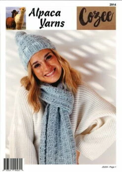 Alpaca Yarns Knitting Pattern 2914 - Texture Scarf & Beanie
