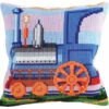 Collection D'Art Needlepoint Cushion Kit - Steam Train -Cheap Knitting Needles Store cda 5177 a4hncx4g.cz1