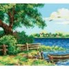 Collection D'Art Tapestry Canvas 40X60 Summer River Scene -Cheap Knitting Needles Store da10196 2x4mmn4l.vt4