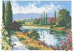 Collection D'Art Tapestry Canvas 40X50 Riverbank