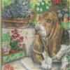 Collection D'Art Tapestry Canvas 40X50 Bassett & Kitten -Cheap Knitting Needles Store da10308 ji34dujo.yjt