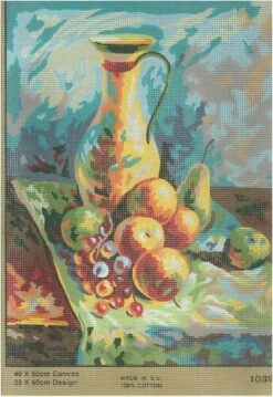 Collection D'Art Tapestry Canvas 40X50 Tall Jug & Fruit