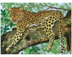Collection D'Art Tapestry Canvas 40X50 Leopard In Tree