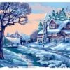 Collection D'Art Tapestry Canvas 40X50 Village Scene - Winter -Cheap Knitting Needles Store da10378 ikxbw1oy.2e3