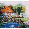 Collection D'Art Tapestry Canvas 40X50 Cottage W/Pond & Swan -Cheap Knitting Needles Store da10380 dsnfbaxr.yct