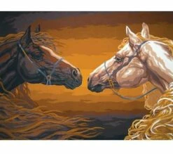 Collection D'Art Tapestry Canvas 40X50 Horses