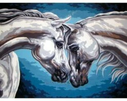 Collection D'Art Tapestry Canvas 40X50 White Horses