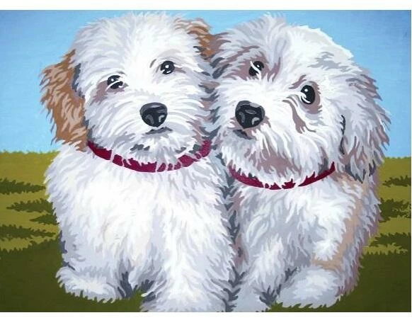 Collection D'Art Tapestry Canvas 40X50 Terrier Puppies 3 Collection D'Art Tapestry Canvas 40X50 Terrier Puppies