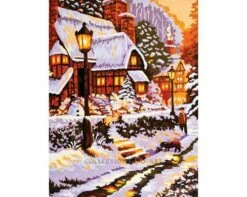Collection D'Art Tapestry Canvas 40X50 Street Scene/Snow