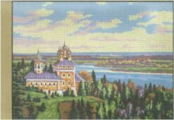 Collection D'Art Tapestry Canvas 40X50 Chateau On River