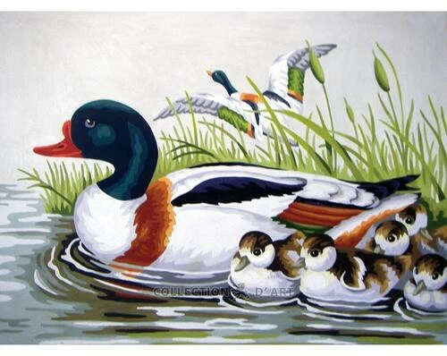 Collection D'Art Tapestry Canvas 40X50 Duck Family 3 Collection D'Art Tapestry Canvas 40X50 Duck Family