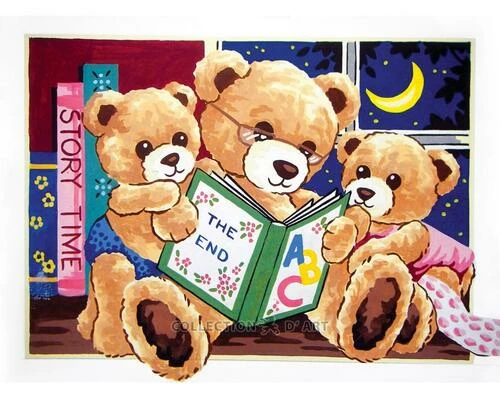 Collection D'Art Tapestry Canvas 40X50 Bear Family Reading 3 Collection D'Art Tapestry Canvas 40X50 Bear Family Reading