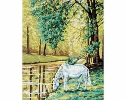Collection D'Art Tapestry Canvas 50X60 Horse By The River