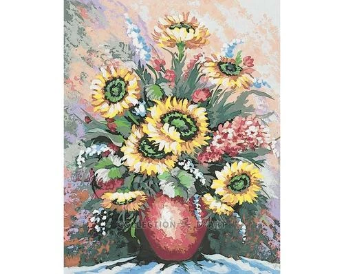 Collection D'Art Tapestry Canvas 50X60 Vase Of Sunflowers 3 Collection D'Art Tapestry Canvas 50X60 Vase Of Sunflowers