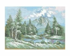 Collection D'Art Tapestry Canvas 50X60 Mountain Snow Scene