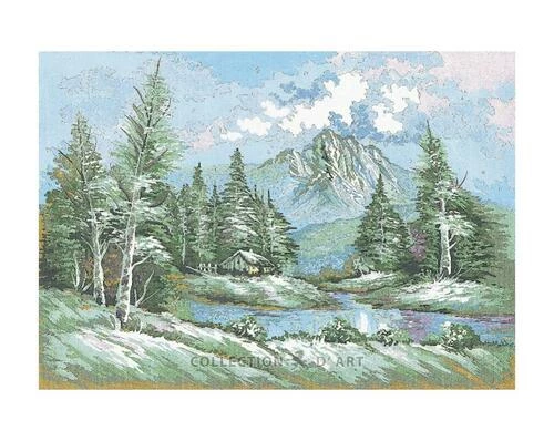 Collection D'Art Tapestry Canvas 50X60 Mountain Snow Scene 3 Collection D'Art Tapestry Canvas 50X60 Mountain Snow Scene